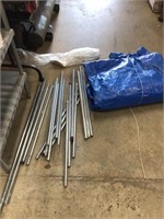 blue tarp canopy set + poles