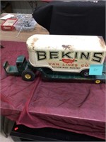 1950's Metal Bekins Van Lines toy Truck, trailer &