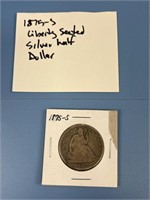 1875 LIBERTY SEATED SILVER HALF DOLLAR