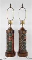 Pair of Faux Leather Book Lamps
