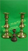 Miniature Old Brass Candle Sticks