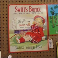 Swift's Borax tin sign