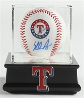Autographed Nola Ryan Rangers Baseball Display