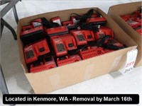 LOT, (24) ASSORTED MILWAUKEE 12/18V BATTERY