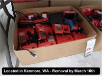 LOT, (24) ASSORTED MILWAUKEE 12/18V BATTERY