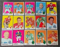 1969 TOPPS FOOTBALL CARDS 15 CARD LOT