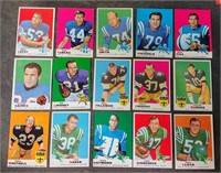 1969 TOPPS FOOTBALL CARDS 15 CARD LOT