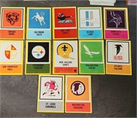 1967 PHILADELPHIA FOOTBALL 10 TEAM LOGO CARDS