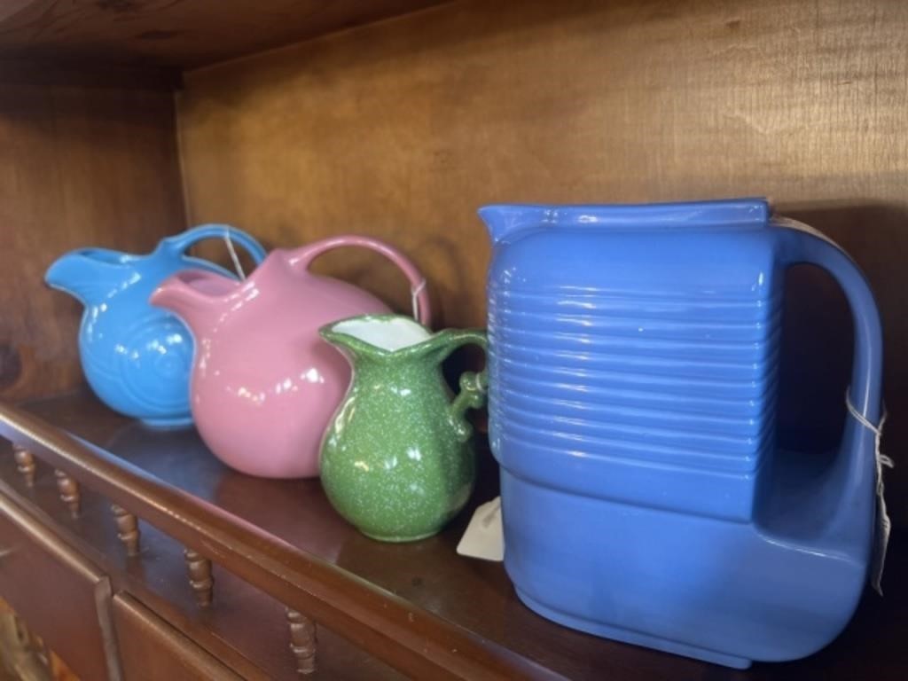 Art Pottery and Plastic Pitchers