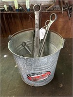 Pail of Assorted Wrenches