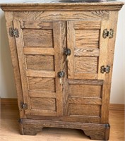 Early 1900's Oak Enamel Lined Ice Box