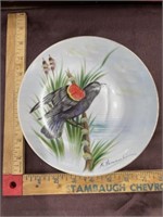 Bird plate painted highlights made in Japan