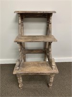 Unusual Three Step Bench with Turned Legs