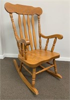 Solid Oak Mennonite Made Rocker Chair