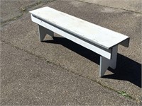 LONG WOOD BENCH WITH CUT OUT FEET