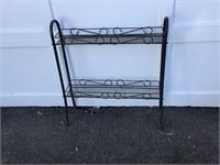 VINTAGE METAL PLANT STAND =TWO TIER  NEAT