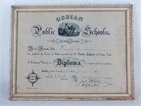 1888 OSSIAN, IOWA Public School Diploma
