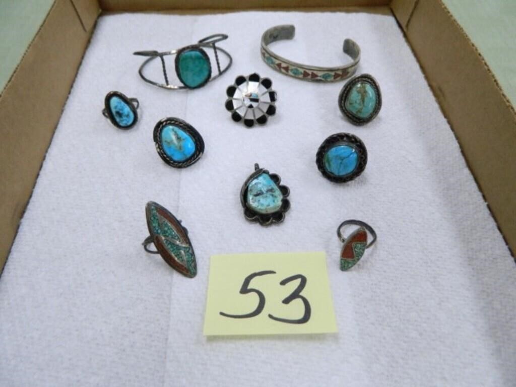 Southwestern Jewelry, Signed "S" with 1/2 Moon