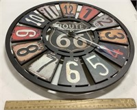 Route 66 battery operated clock 40in round