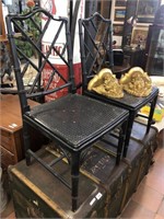 TWO MID CENTURY CHINOISERIE CHAIRS - BLACK
