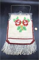1920s Rose Seed/Beaded Handbag