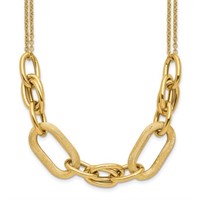 14 Kt- Multi Strand Fancy Link Necklace