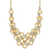 14K- Two-Tone Circle Contemporary Necklace
