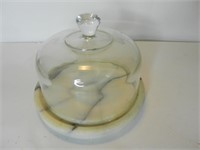 Marble Base Covered Dish