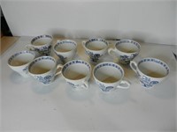 Nine Blue & White Teacups