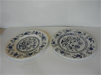 Two Blue & White Plates