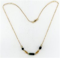 12k 1/20 Gold Filled Jade Necklace 16”