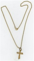 12k Gf Chain & Cross Necklace 18”