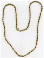 Gold Rope Chain Necklace 24”