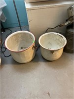 2 Enamel Buckets