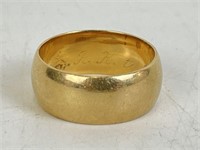 14K Gold Art Carved Wedding Band