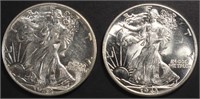 1942 & 1943 WALKING LIBERTY HALVES CH BU