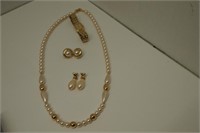 Cosmetic Necklace, Watch, and 2 Earring Sets