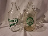 2 O'GRIFF'S GLASS JARS