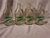 4 O'GRIFF'S GLASS JARS