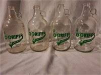 4 O'GRIFF'S GLASS JARS