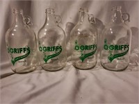 4 O'GRIFF'S GLASS JARS