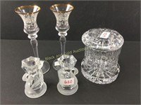 Mikasa candle holders & Crystal