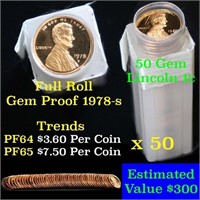 Gem Proof Lincoln 1c roll, 1978-s 50 pcs