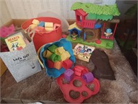 Kids toys, shape sorter, alphabet blocks & more