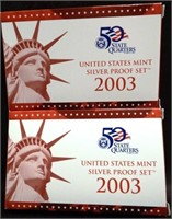 (2) 2003 U.S. Mint Silver Proof Coins Sets