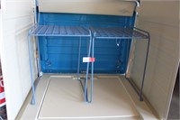 2 blue Metal Shelves