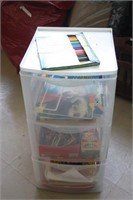 Plastic Storage Box with Crayons & More