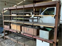 Steel shelving w/boxes