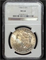 1904-O Morgan Silver Dollar NGC MS64 Slab