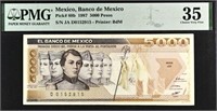 Mexico 5000 Pesos 1987 PMG 35,Fancy SN +Gift! MxAD